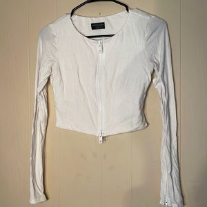 Crop long sleeve zip sleeves